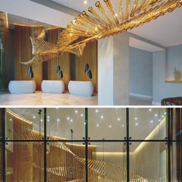 Professional custom charming lobby glass chandelier lamp
