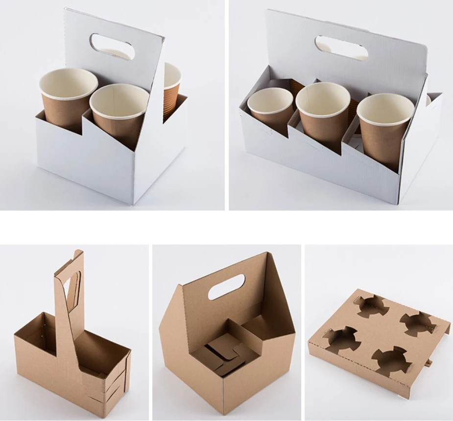 Disposable Coffee Tray for Take-out/Multi-Specification Kraft Paper Holder