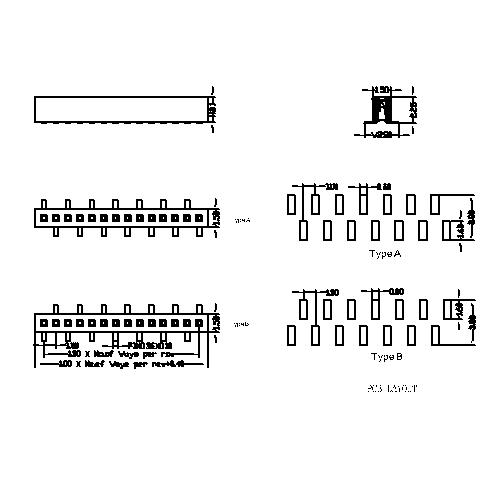 1.00 mm Female Header Single Row SMT Type