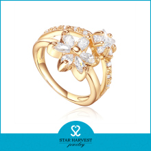 Flower shape 18k plating new design gold finger ring