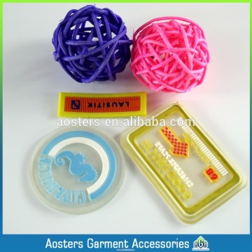 customized plastic rubber label patch logo 3D for rubber clothing labels