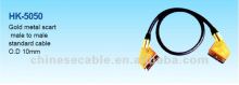 High Quality Gold Metal Male to Male 10mm Scart Adapter Cable