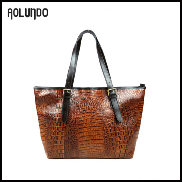 New ladies genuine leather tote bag cowhide leather handbags brown bag