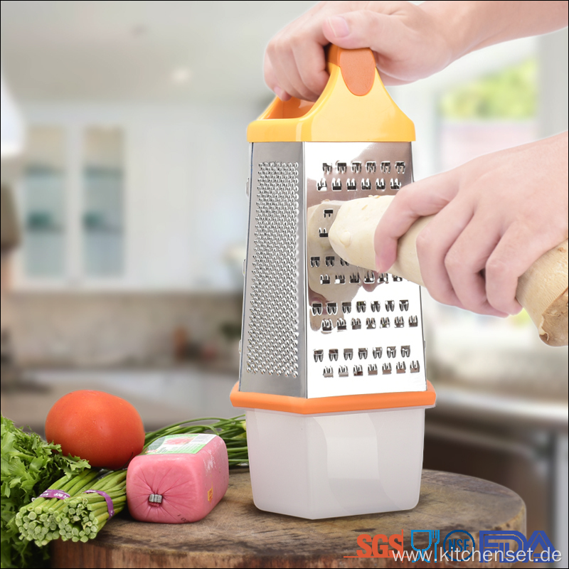 Kitchen Vegetable Stainless Steel Box Grater with Container