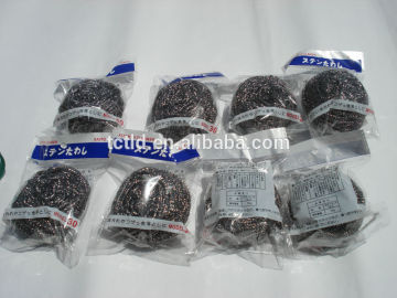 Poly bag stainless steel cleaning ball / scourer