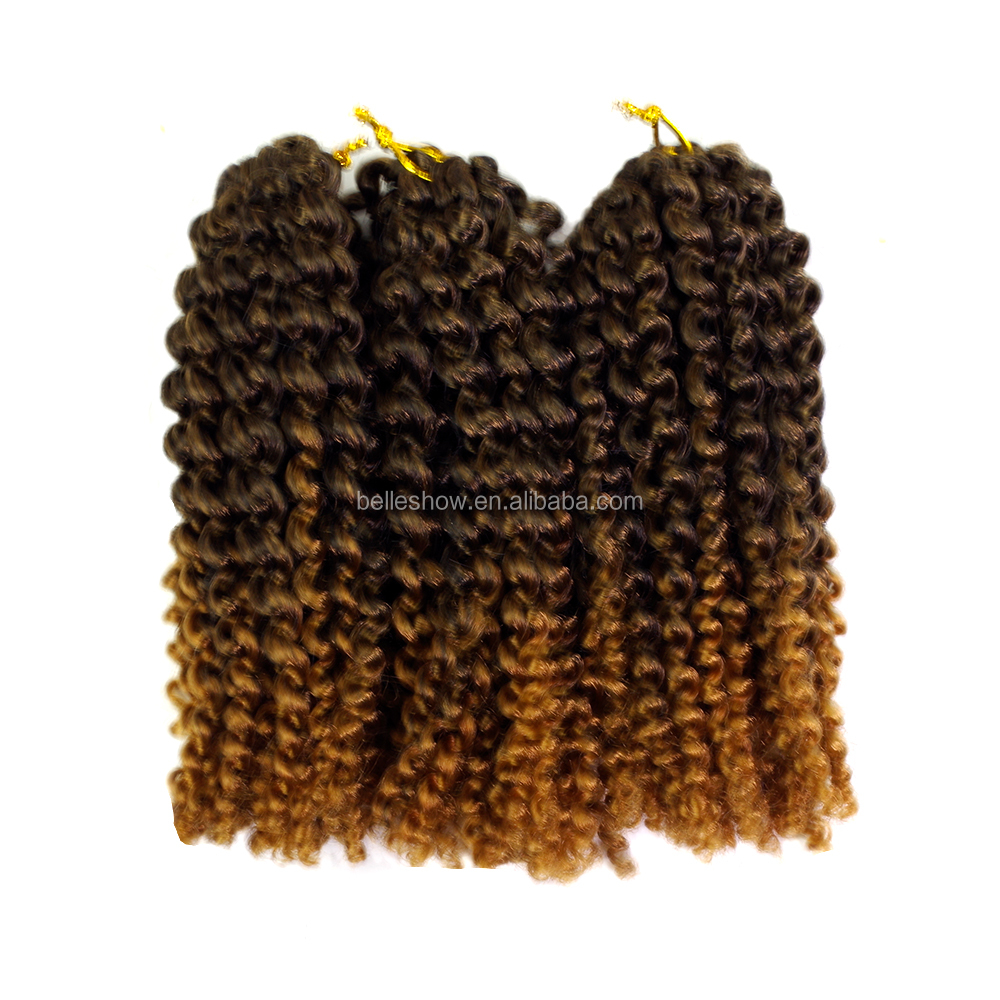 Hot sell 8 inch 3 pc/set afro kinky dreadlocks crochet braid hair curly kinky twists crochet Marlybob  kinky twist braids