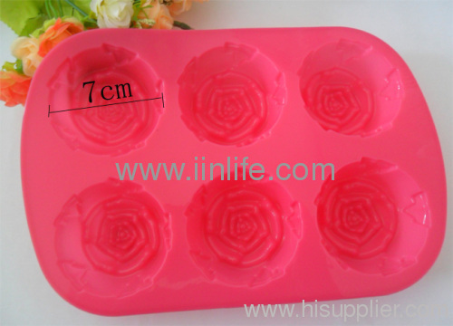 1pcs Rose Shape Candy Silicone Mold Baking Trays Fondant Cake Decorating 