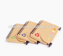2015 stationery custom cheap recycled notebook memo pad with pen , notebook with pen