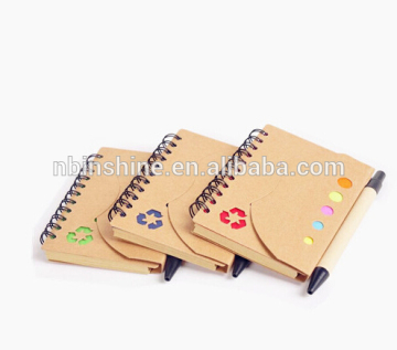 2015 stationery custom cheap recycled notebook memo pad with pen , notebook with pen