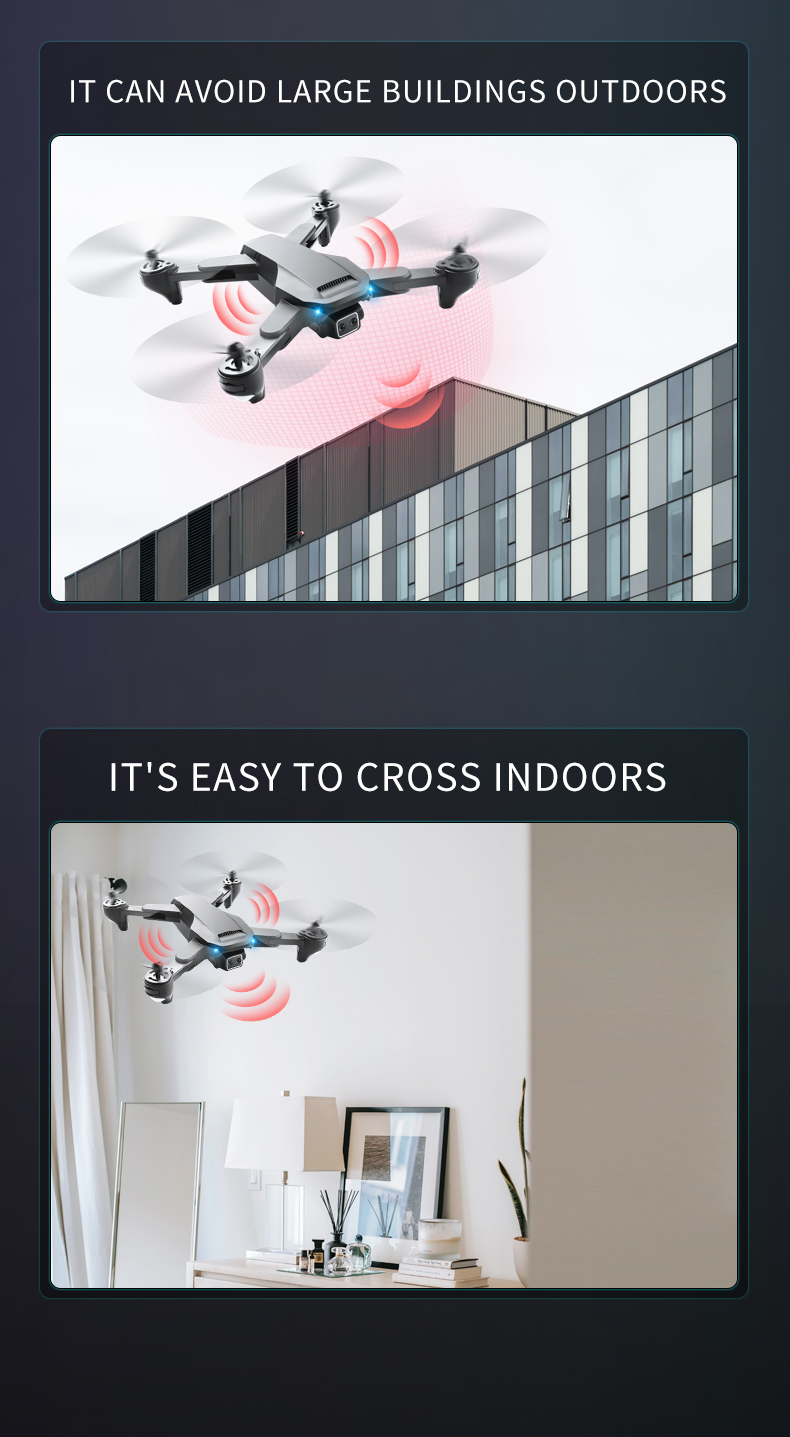 CSJ S186 Drone With 4K Photography Optical Flow Positioning 3-Sided Obstacle Avoidance Foldable Quadcopters Toys