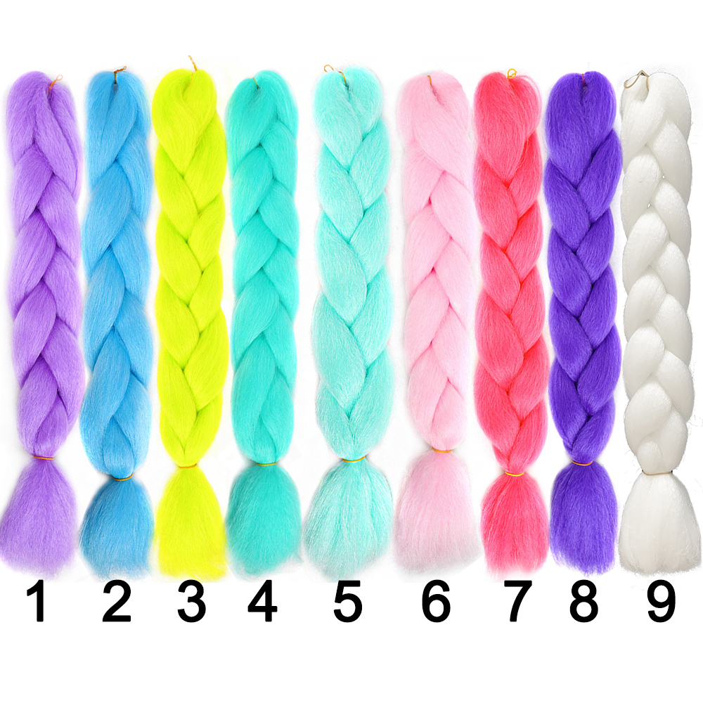 Glowing Synthetic Jumbo Braids Darkness Soft Braiding Hair Extensions Shining Hair For Halloween Christmas Festival Party