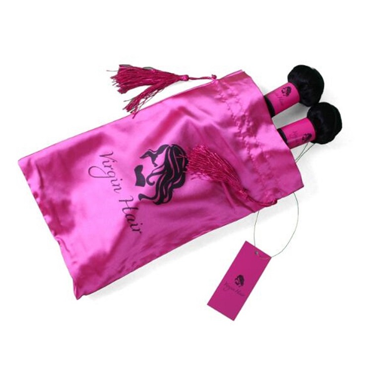 Silk Satin Bags Custom Logo For Hair Extensions Bundles Private Name Hair Extension Packaging  Buy Hair Get Free Private Labels
