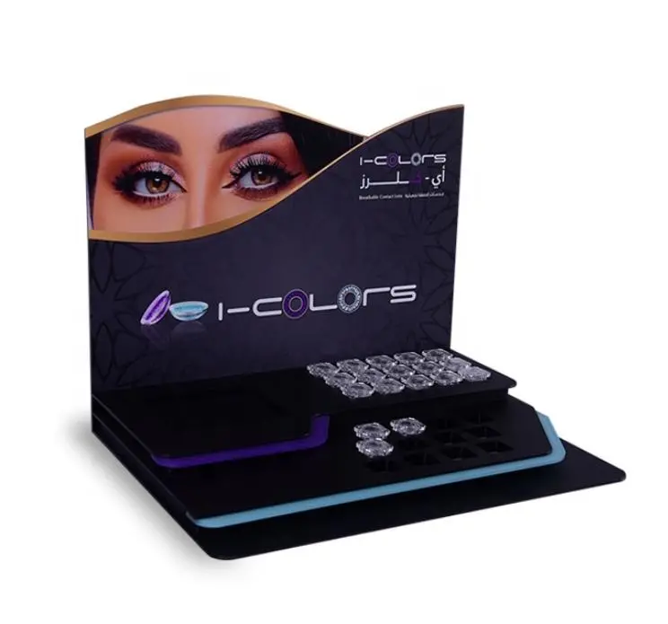 Acrylic Cosmetic Contact Lens Packing Box Contact Lenses Display Stand