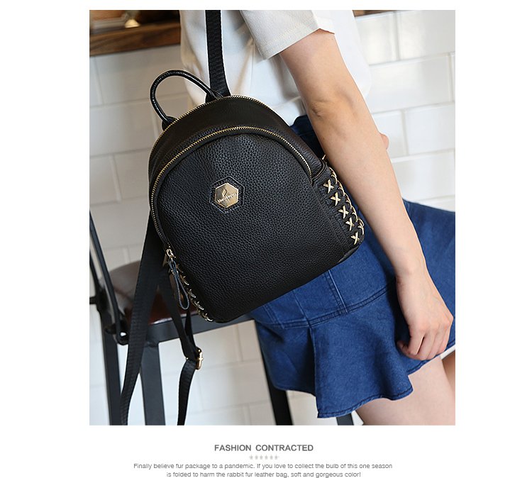 New rivet double shoulder bag