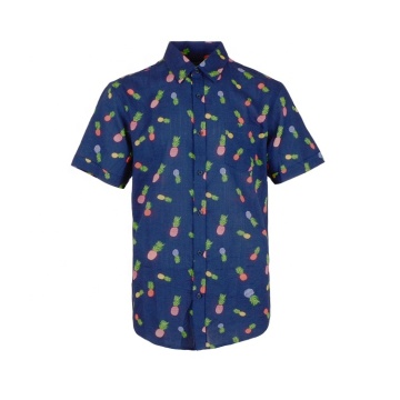 Latest Tropical Pineapple Print Cute Hawaiian ALOHA Shirt for Men