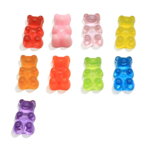 Fashion Cute Resin Gummy Bear Pendant Charms For Woman Girls Cartoon Jewelry Findings DIY Wholesale 10*17mm