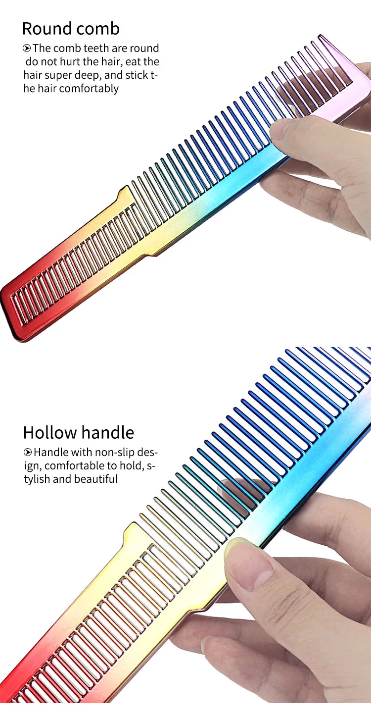 Rainbow Color Wholesale New Design Hair Comb for Salon Barber Hair Beauty Combing Hair Comb