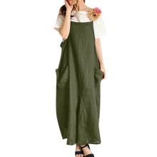 Plus Size Women's Cotton Linen Casual Dresses