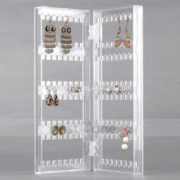 Acrylic Clear Jewellery Earrings Studs Display Stand Holder Rack Folded