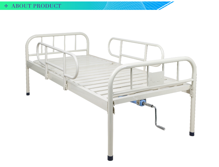Full Epoxy Powder Coated One Crank Manual Hospital Folding Bed For Patient