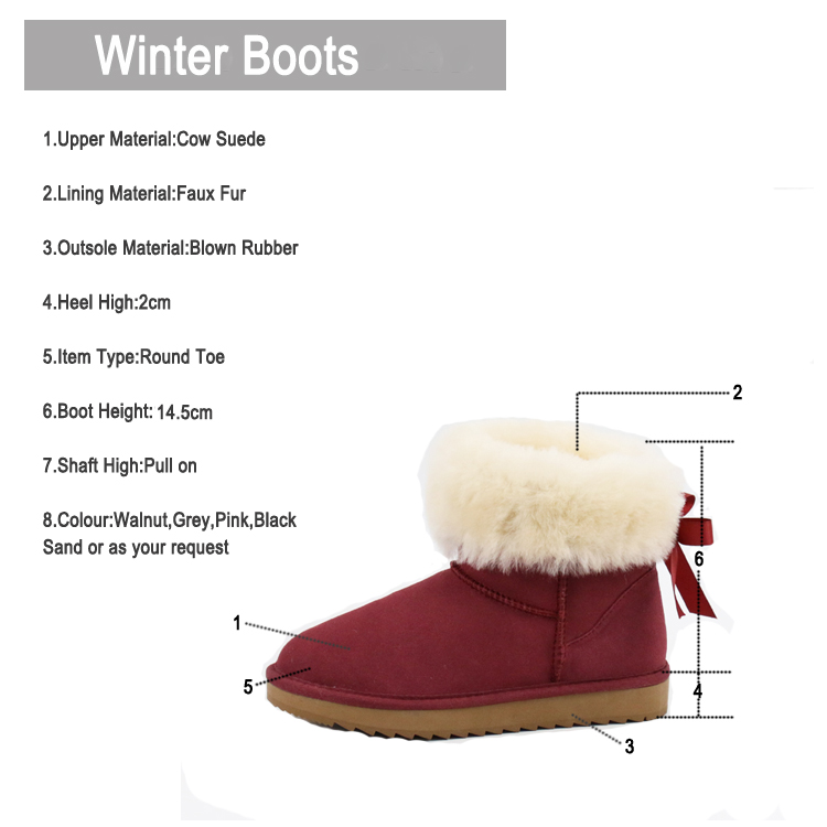 Fashionable warm leather snow ankle Fashionable warm leather snow ankle