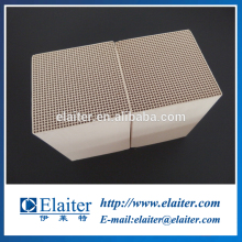 Thermal storage porcelain monolith heater for regenerative thermal oxidizer RTO