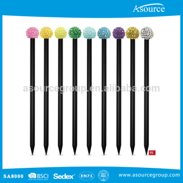 Stationery Gift Acrylic Ball Topper Fashion Design Pencils