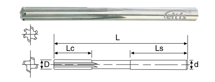 6 Straight Flute HRC55 Carbide Reamer End Mill CNC Reamer Cutters