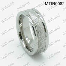 Tree pattern titanium rings with brushed finish