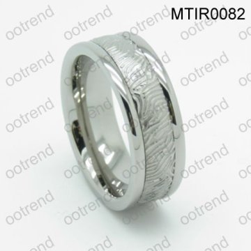 Tree pattern titanium rings with brushed finish