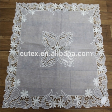 100% polyester cutwork embroidery table cloth