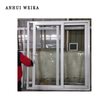 Double Track Double Sliding PVC Windows with Handle and Lock