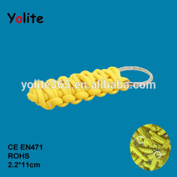 Camping self defense yellow/orange color paracord keychain