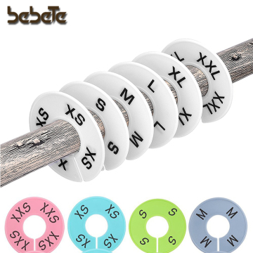 Round Clothing Dividers Rack Size Closet Dividers White and Black with Marker Pen, Blank and Size XXS to XXL