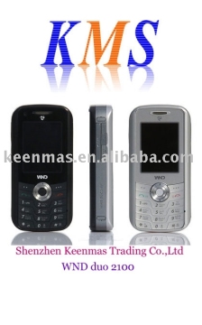 wnd duo 2100:2 in 1 dual face mobile phone with dual display screens, dual keypads and dual GSM SIM card slots