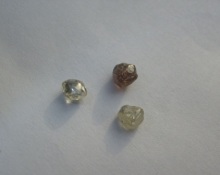 Rough uncut diamonds