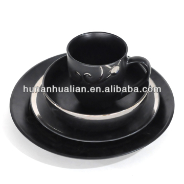 16pcs black dinner set