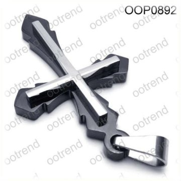 Black silver cross religious jewelry stainless steel jewelry factory providing religous jewelry