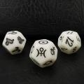 Bescon 3 Pieces Astrological Dice Set, Constellation Divination D12 Dice, 3 Colors Magical Stone Effect or Glowing in Dark