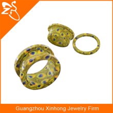 hot sale wholesale 10mm ear plug ear tunnels resin body jewelry screw tunnels