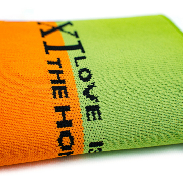 Jacquard Knitted Fabric with Logo for Hem and Cuffs