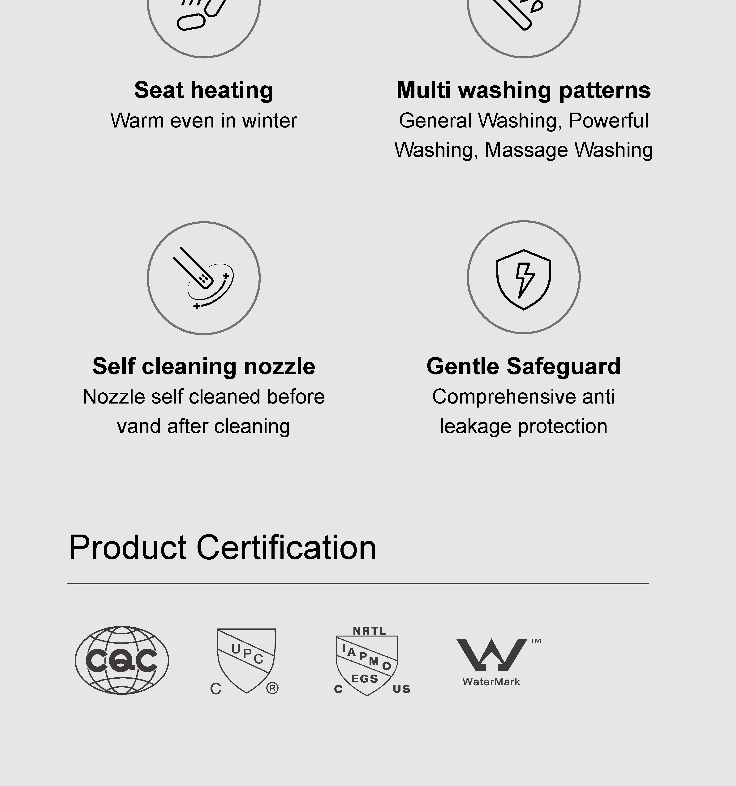 TE001 IKAHE electric smart toilet bidet bathroom sanitary ware intelligent smart bidet