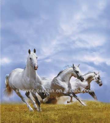 fine horse blue sky grasslands shower curtain