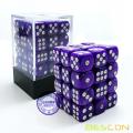 Bescon 12 mm 6 caras Dice 36 en Brick Box, 12 mm Six Sided Die (36) Bloque de dados, Marble Purple