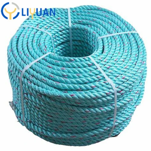 White Twisted PP Rope with Blue Tracking Line