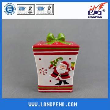 Christmas decorative Santa Claus ceramic cookie jar