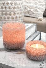 Orange Glass Candle Holder