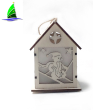Wooden  LED Lighted House Hanging Ornaments