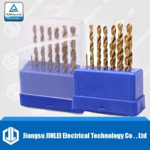 13pcs titanium finish straight shank drill bit with plastic case