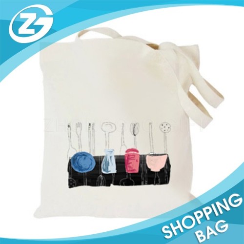 Customized Logo Printing Promotional Canvas Cotton Zipper Bag